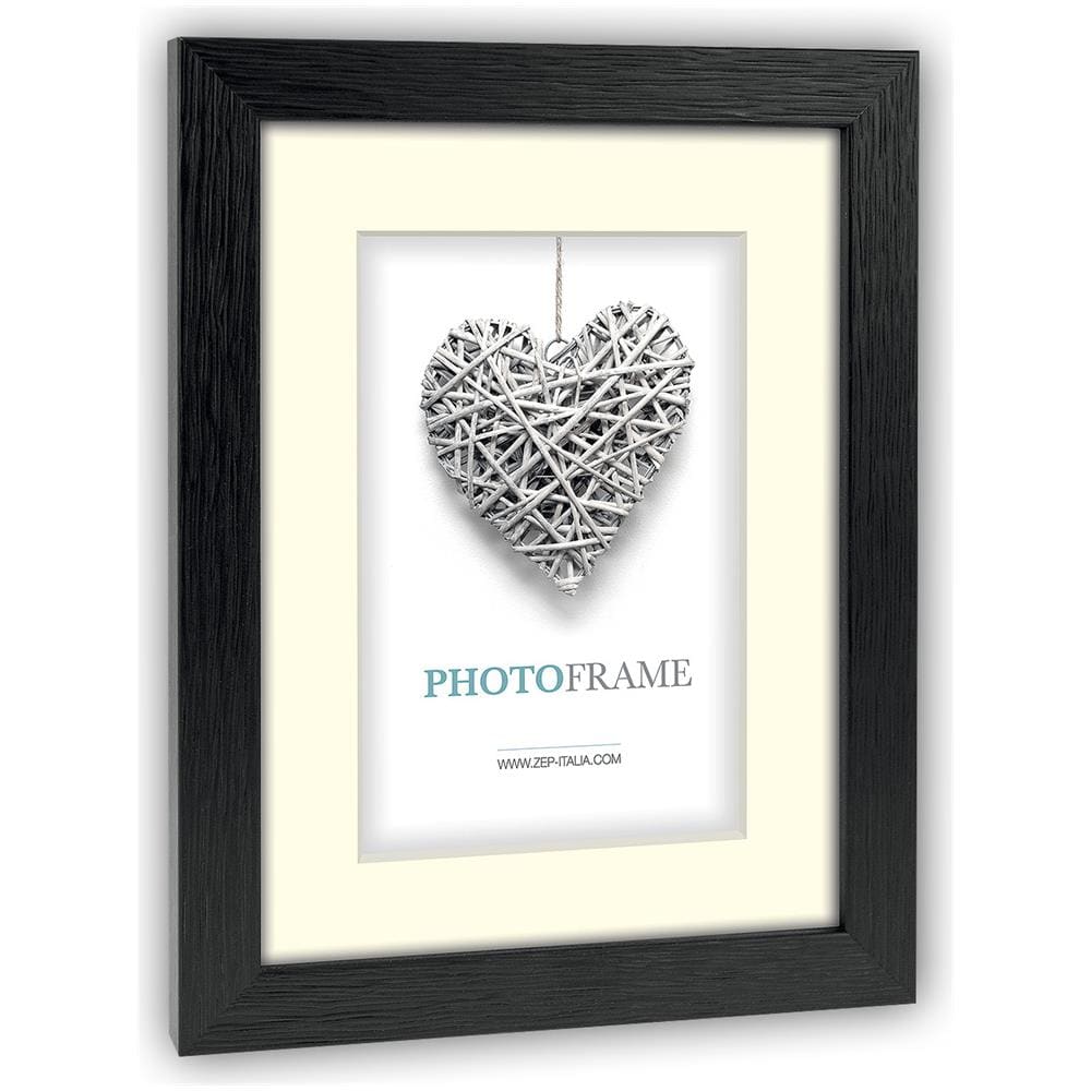 Cornice portafoto, Legno, Nero, Avorio, 42,5 x 32,5 x 1,5 cm - Foto 1