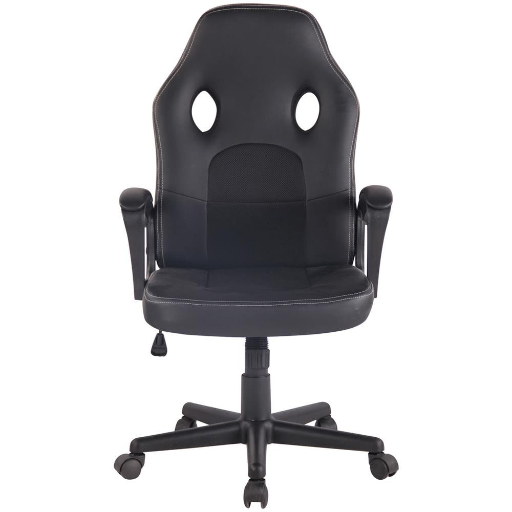 Sedia Gaming Ufficio Elbing in Similpelle I Poltrona Racing Scrivania con Braccioli E Rotelle I Poltrona Direzionale Ergonomica Nero / Nero - Foto 2