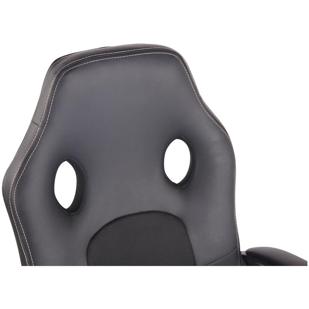 Sedia Gaming Ufficio Elbing in Similpelle I Poltrona Racing Scrivania con Braccioli E Rotelle I Poltrona Direzionale Ergonomica Nero / Nero - Foto 5