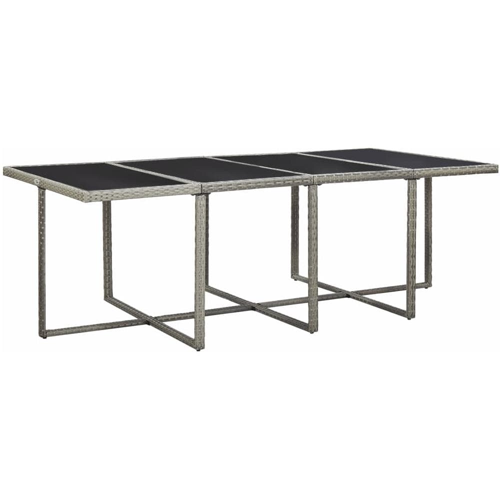 Set Da Pranzo Da Giardino 13pz Con Cuscini In Polyrattan Grigio - Foto 12