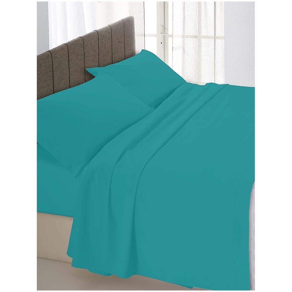 Lenzuolo Sotto Con Angoli, Matrimoniale, Cotone, 170 X 200 Cm, Verde - Foto 1