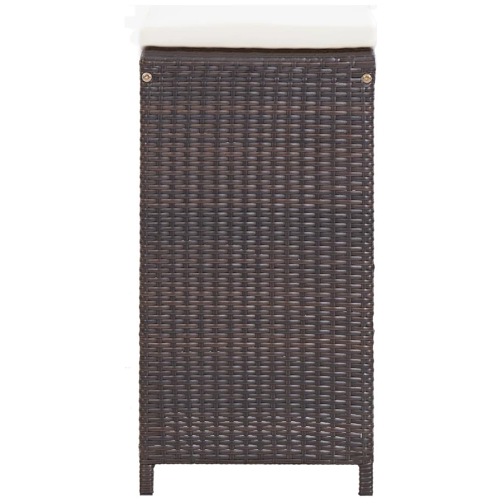 Set Da Bar Da Giardino 7 Pz Con Cuscini In Polyrattan Marrone - Foto 11