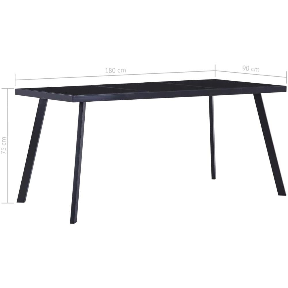Tavolo Da Pranzo Nero 180x90x75 Cm In Vetro Temperato - Foto 5