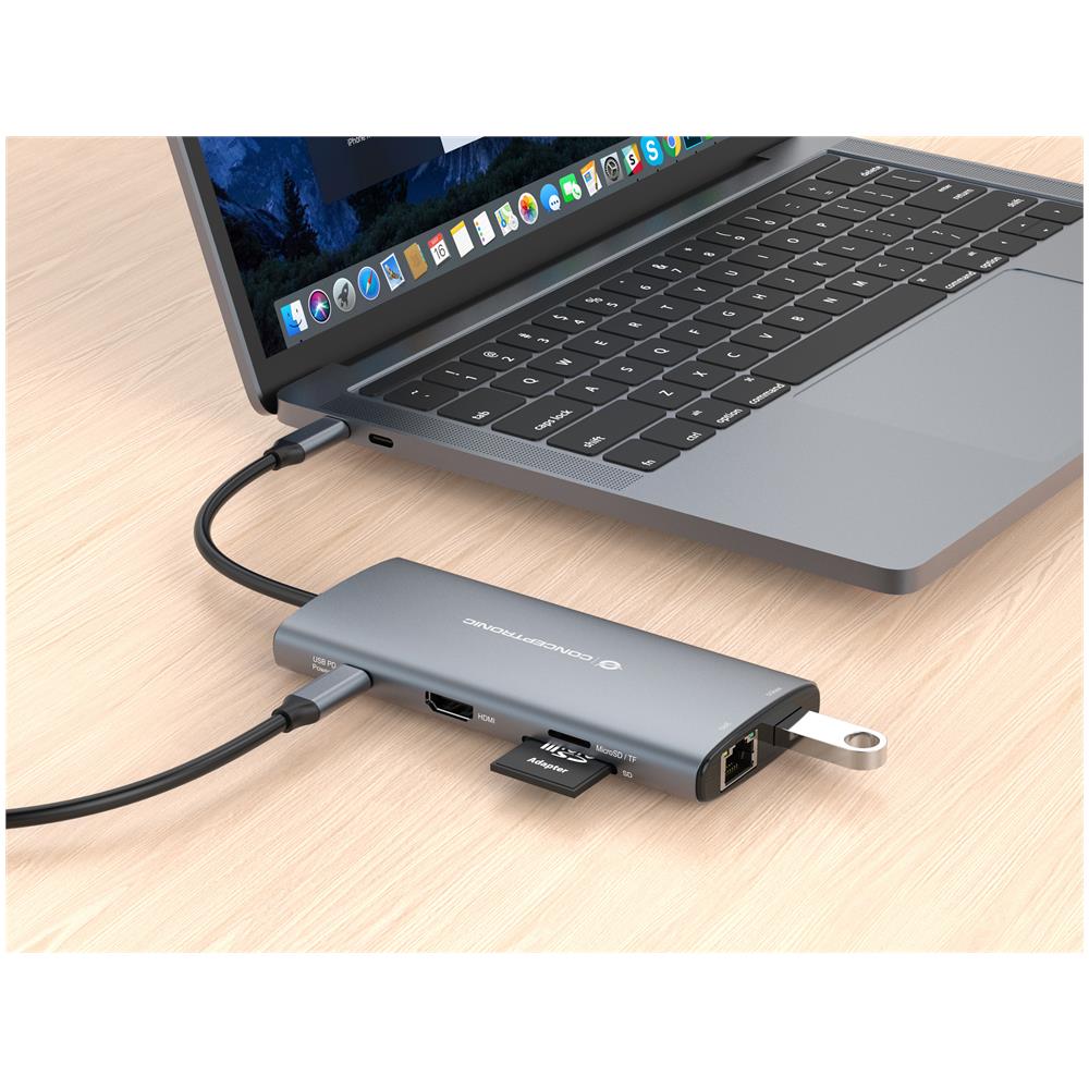 DONN06G replicatore di porte e docking station per laptop Cablato USB 3.2 Gen 1 (3.1 Gen 1) Type-C Grigio - Foto 6