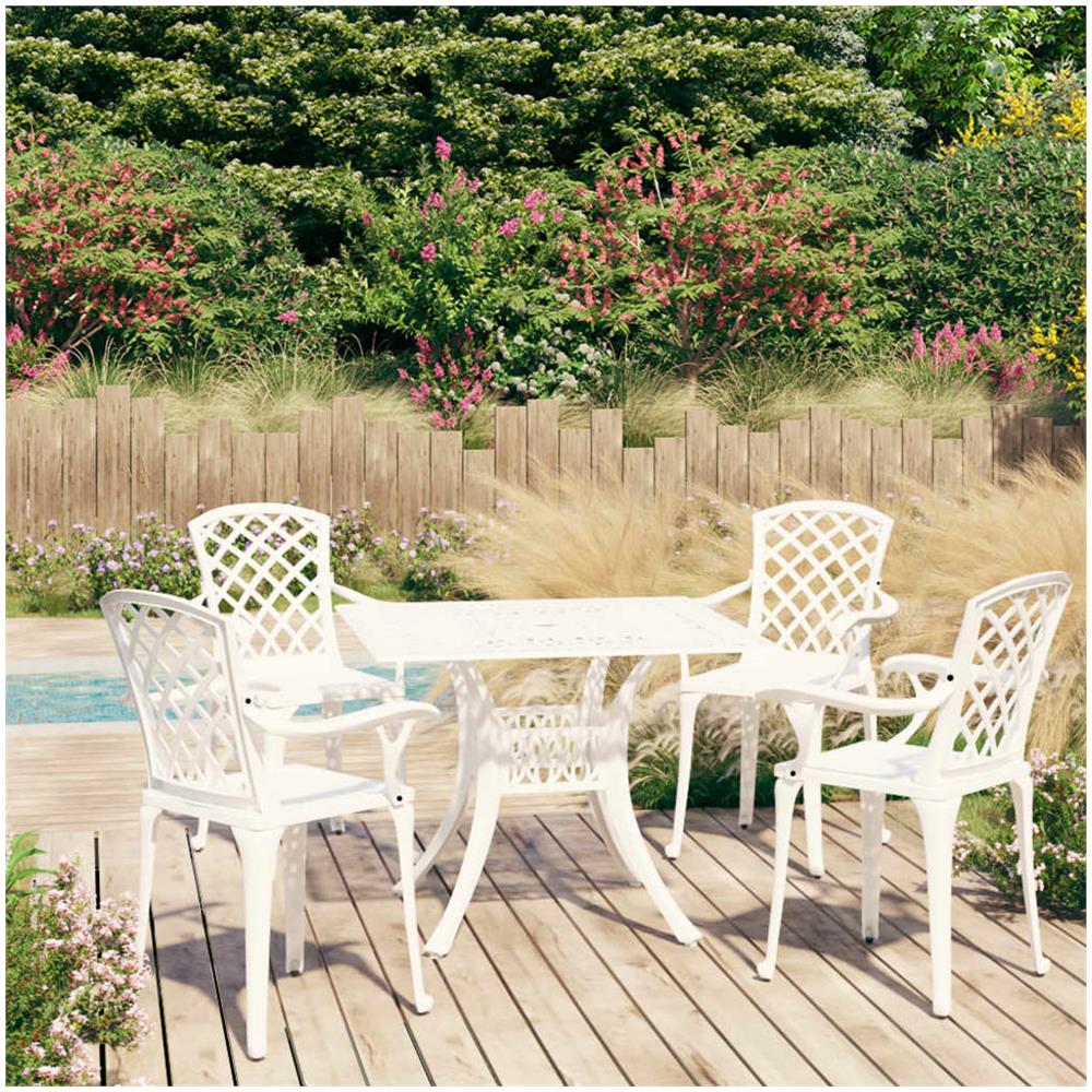 Set Da Bistrot 5 Pz In Alluminio Pressofuso Bianco - Foto 1