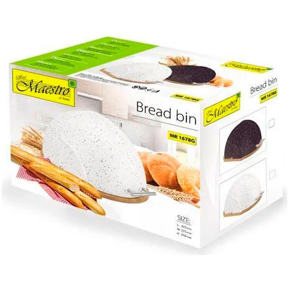 Mr-1678-g Portapane, Coperchio Scorrevole, Design Moderno, Bread Box Nero - Foto 4