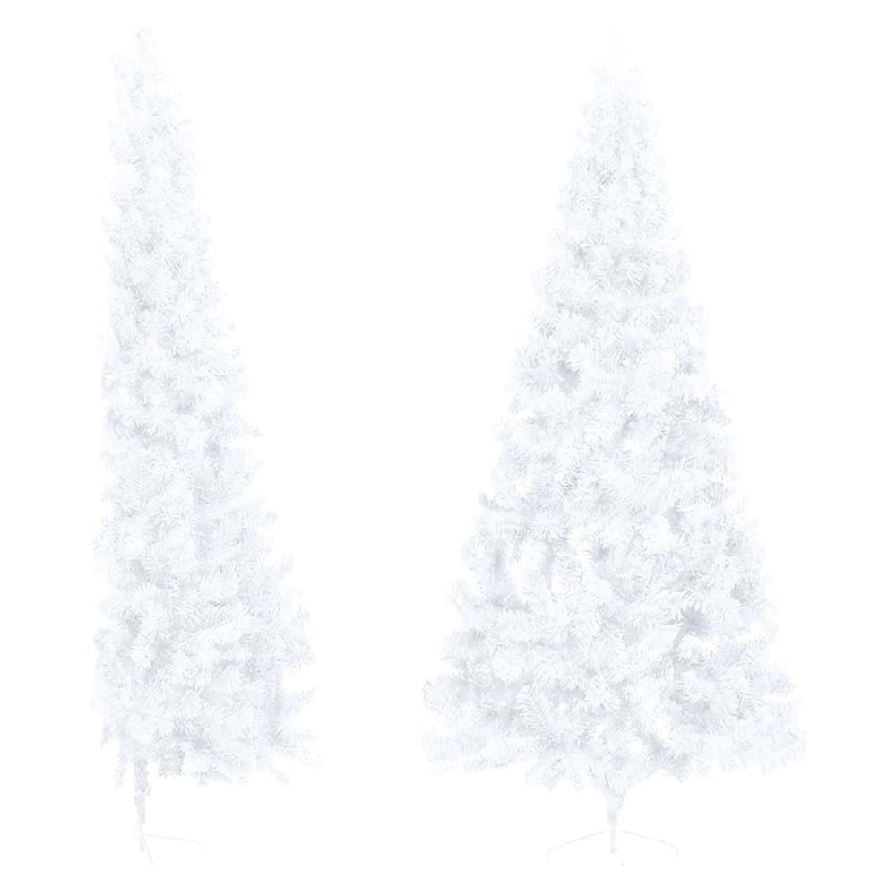 Albero di Natale Artificiale Metà con Supporto Bianco 240cm PVC - Foto 2
