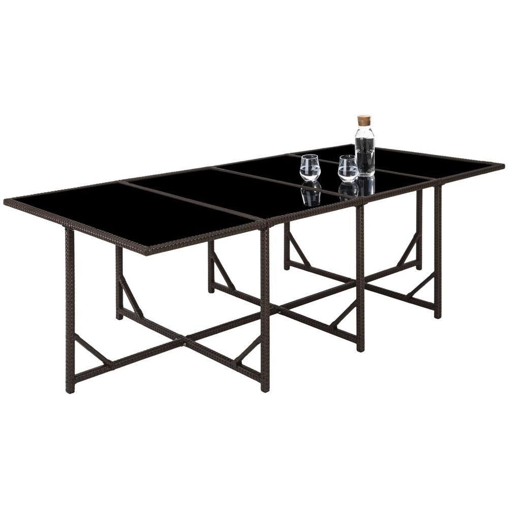 Salotto Da Giardino 12 Posti In Resina Intrecciata Nera E Grigia Florida - Foto 2