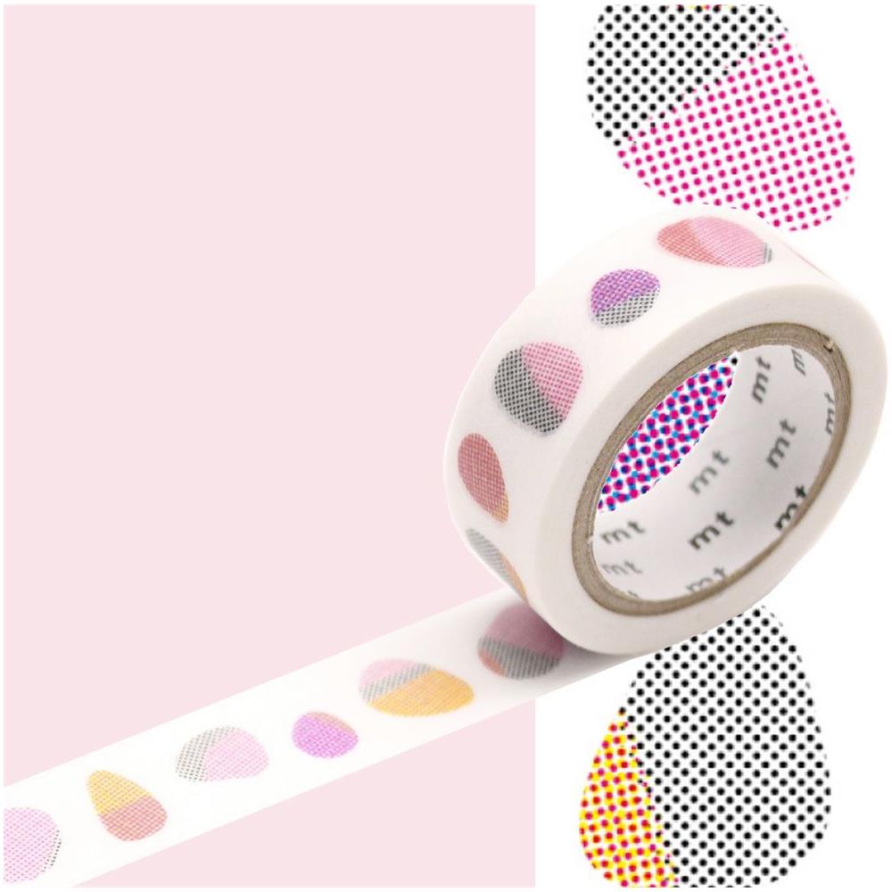 Nastro Adesivo Decorativo Con Motivo A Ciottoli - Rosso - 1,5 Cm X 7 M - Foto 1