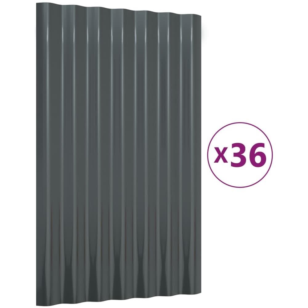 Pannelli Tetto 36pz Acciaio Verniciato Polvere 60x36 Antracite - Foto 2