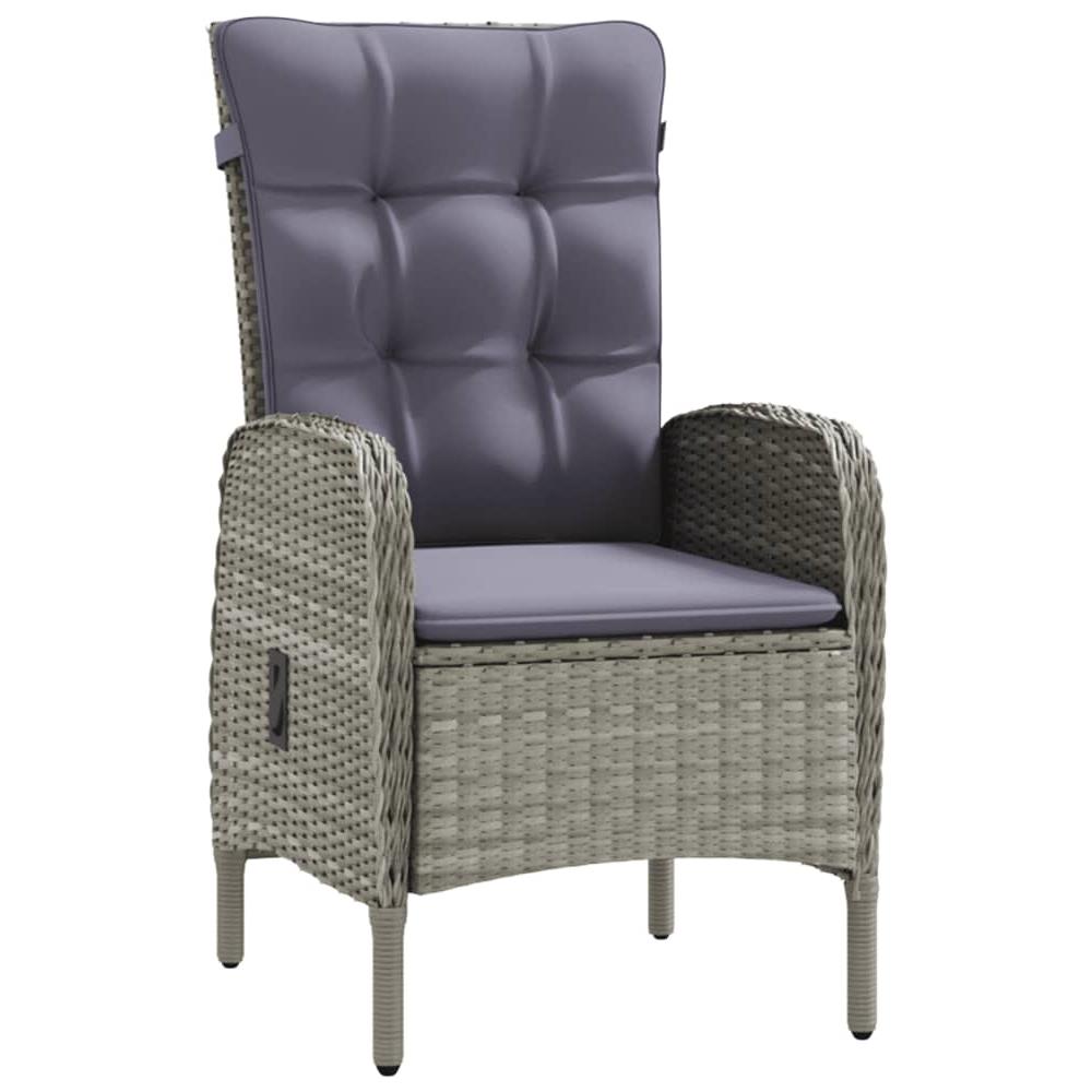 Set Da Pranzo Per Giardino 7 Pz Con Cuscini Grigio E Nero - Foto 3