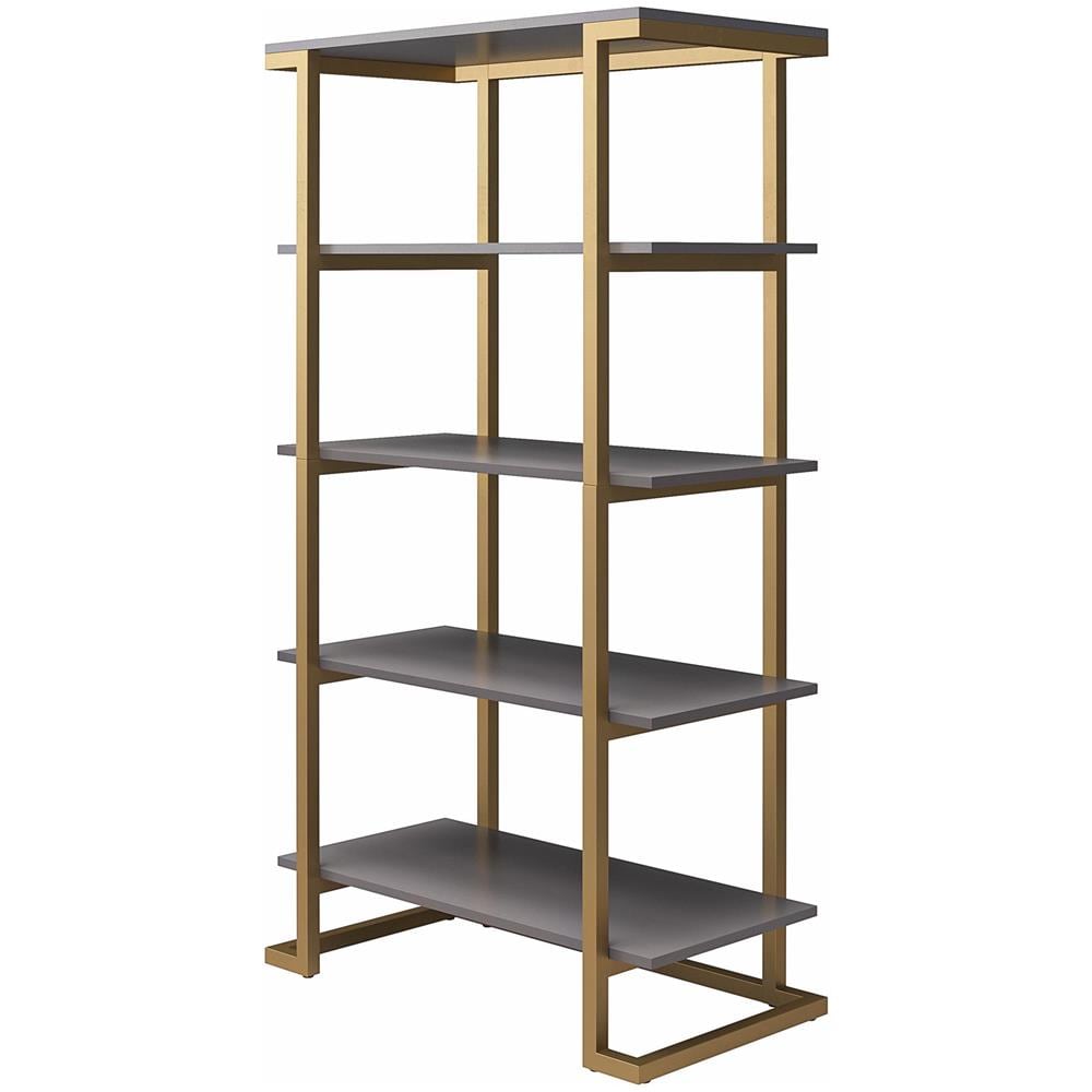 Camila Libreria A 5 Ripiani In Mdf Grigio Grafite - Foto 1