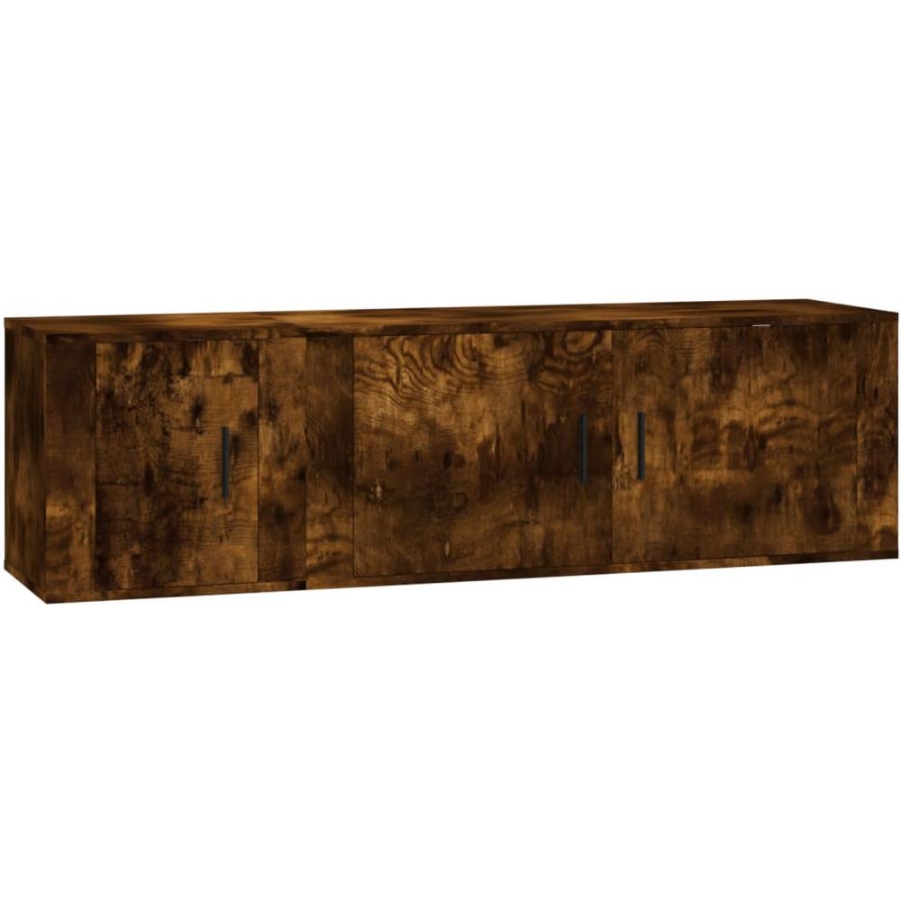 Set Mobili Porta Tv 2 Pz Rovere Fumo In Legno Multistrato - Foto 2