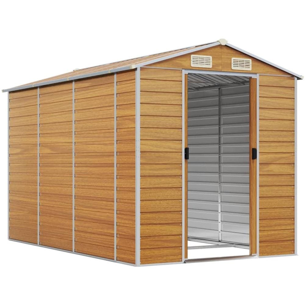 Capanno Giardino Marrone Chiaro 191x300x198cm Acciaio Zincato - Foto 3