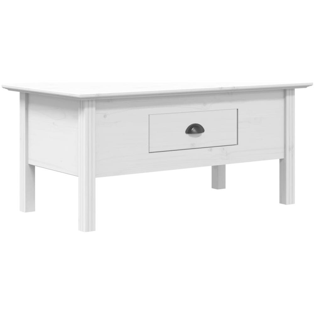 Tavolino Da Salotto Bodo 100x55x45cm Legno Massello Pino Bianco - Foto 2