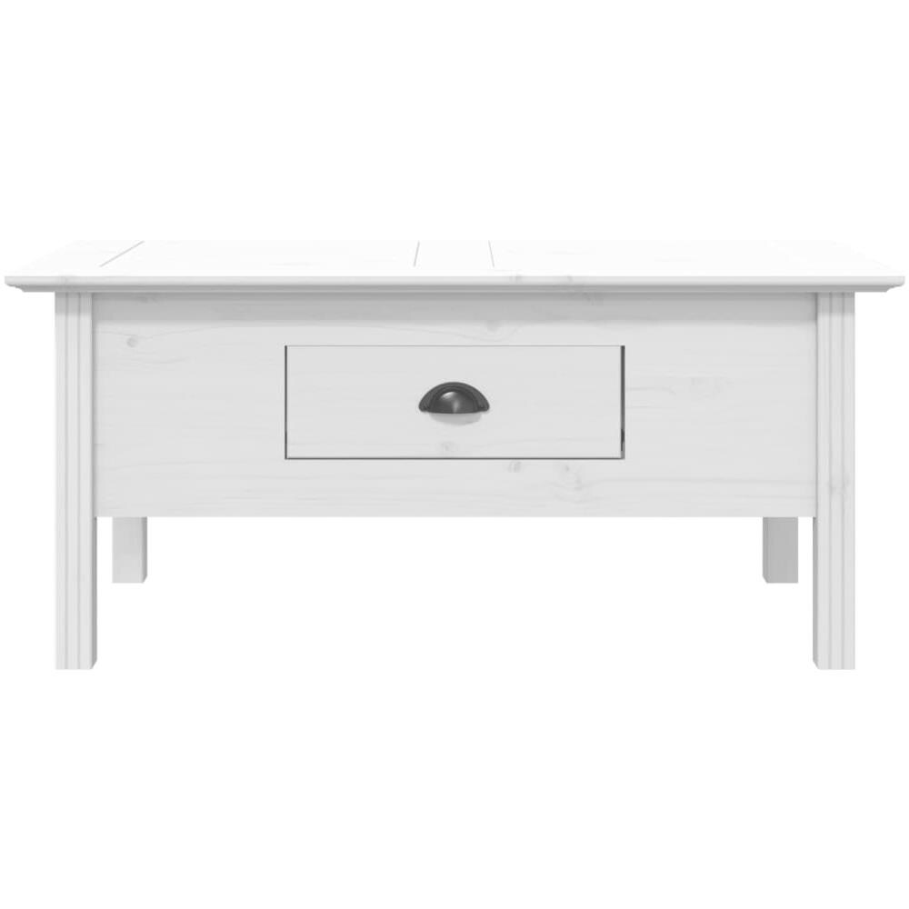 Tavolino Da Salotto Bodo 100x55x45cm Legno Massello Pino Bianco - Foto 3