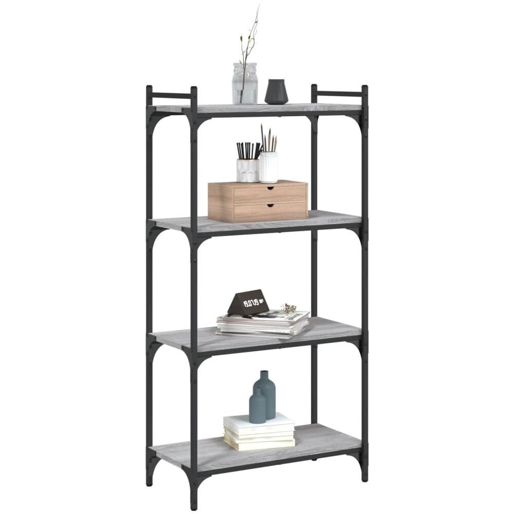 Libreria 4 Ripiani Grigio Sonoma 60x30x120cm Legno Multistrato - Foto 3