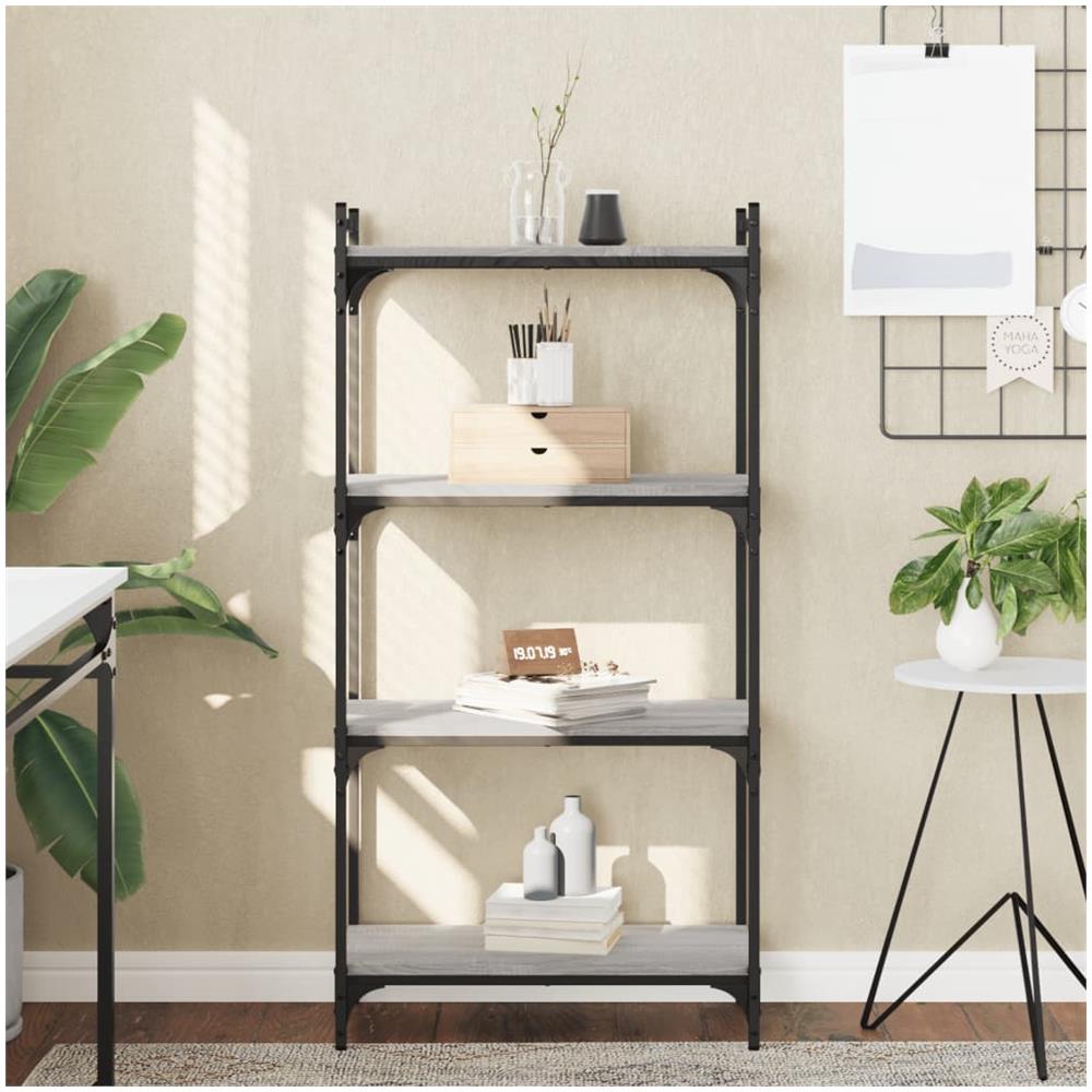 Libreria 4 Ripiani Grigio Sonoma 60x30x120cm Legno Multistrato - Foto 1