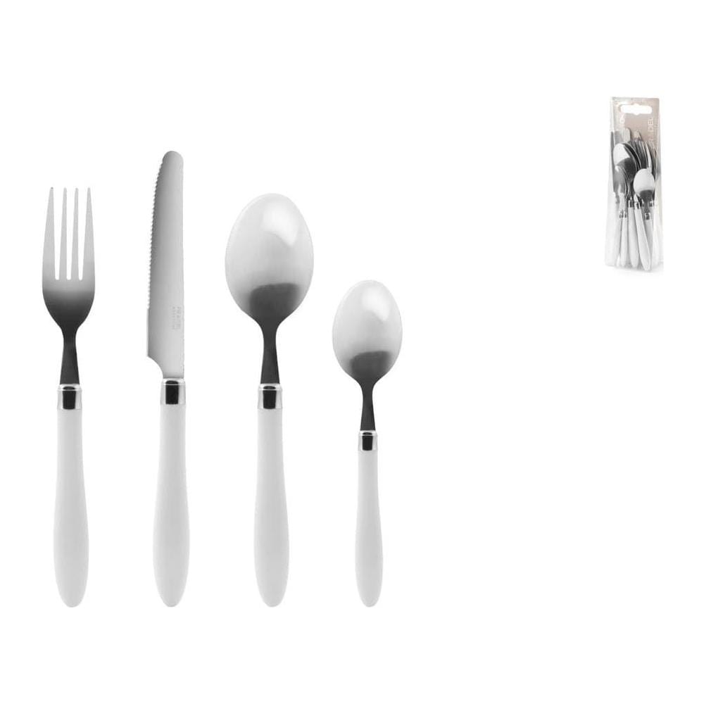 Servizio posate 16 pezzi Reglisse in acciaio con manico in plastica bianco - Foto 1