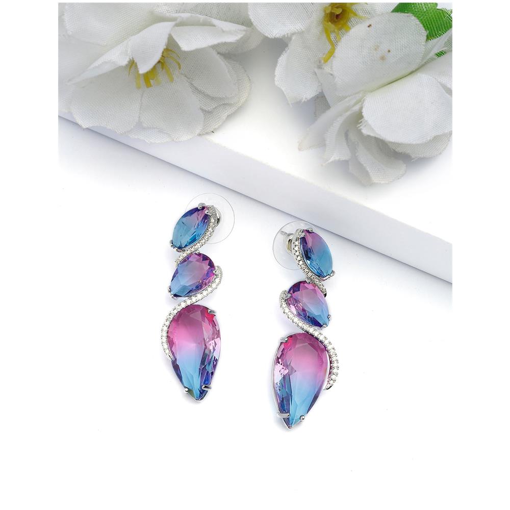 Orecchini a Goccia Viola Lucenti - Foto 1