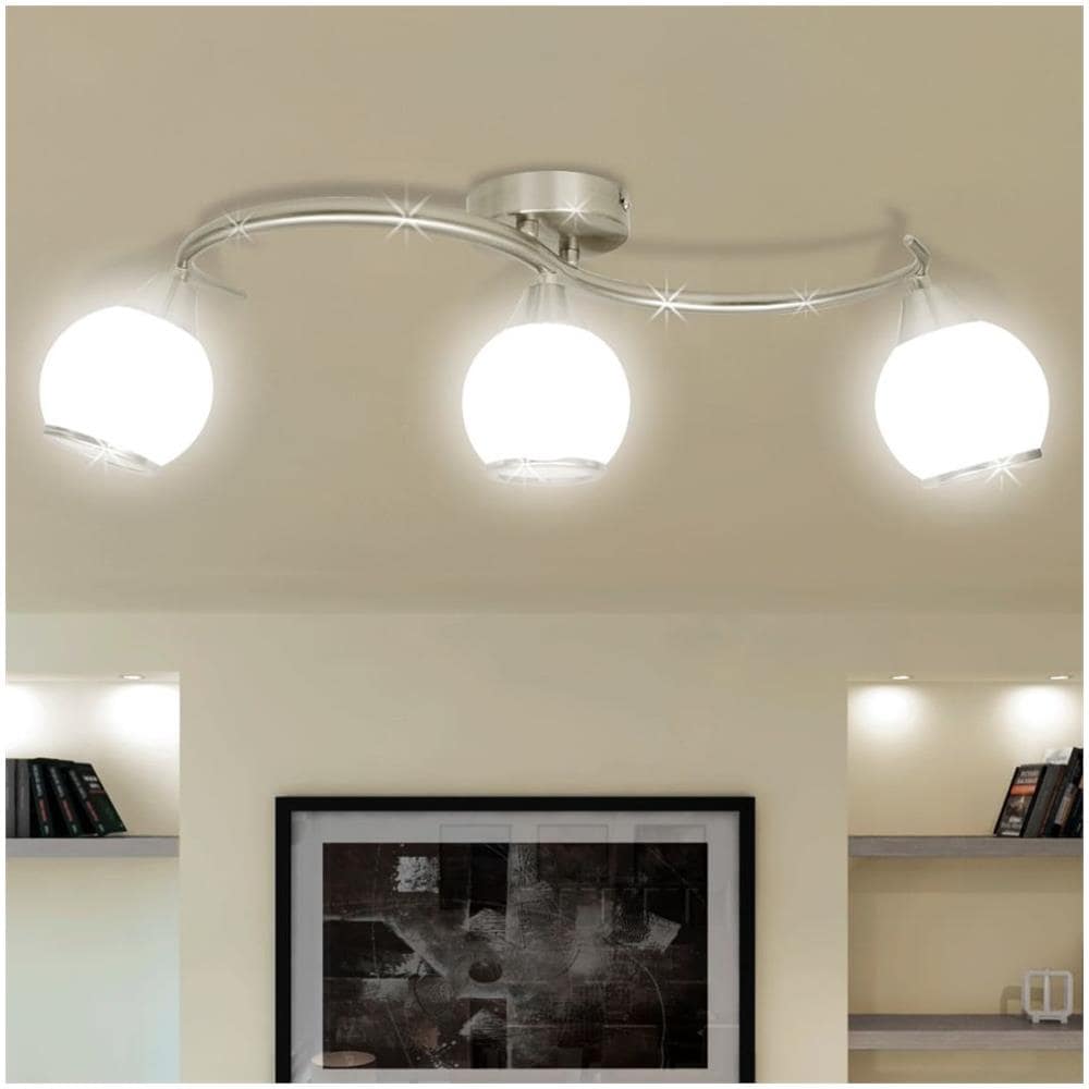 Lampada Da Soffitto Lampadario In Vetro Per 3 Lampadine E14 - Foto 1