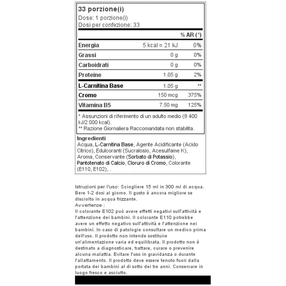 Liquid L-carnitine + Chrome 500ml - Arancia - Foto 2