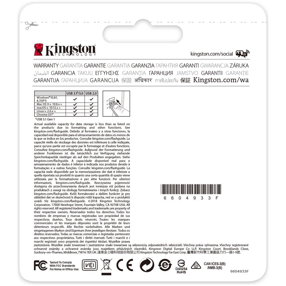 Chiavetta USB 128 GB DataTraveler 106 Interfaccia USB 3.0 Colore Nero / Rosso - Foto 11