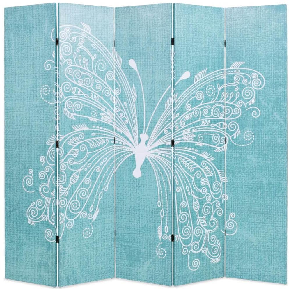 Paravento Pieghevole 200x170 cm Stampa Farfalla Blu - Foto 1