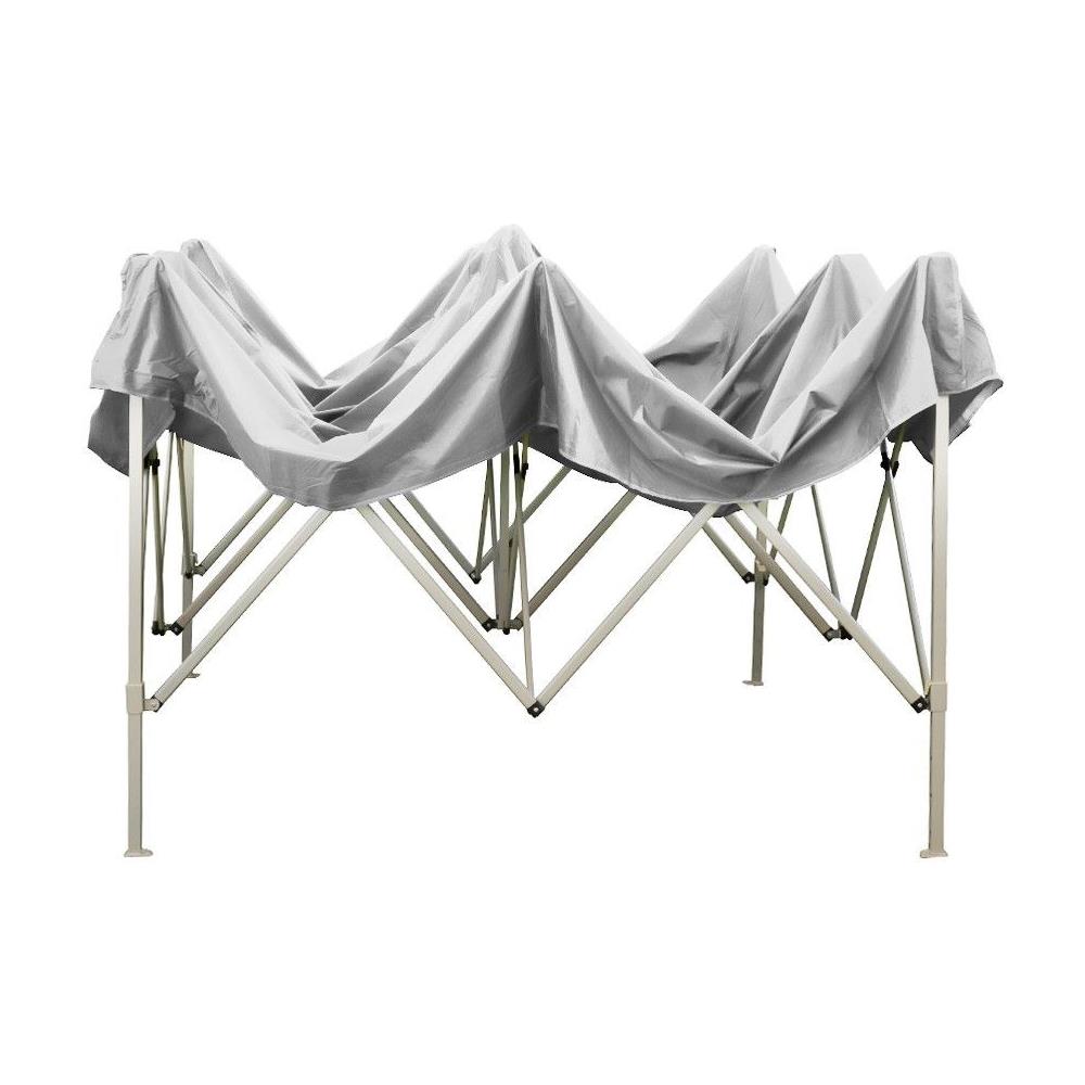 Gazebo Richiudibile 3x2 M Pieghevole Telo Bianco In Pvc 100% Impermeabile Eg49477 - Foto 2