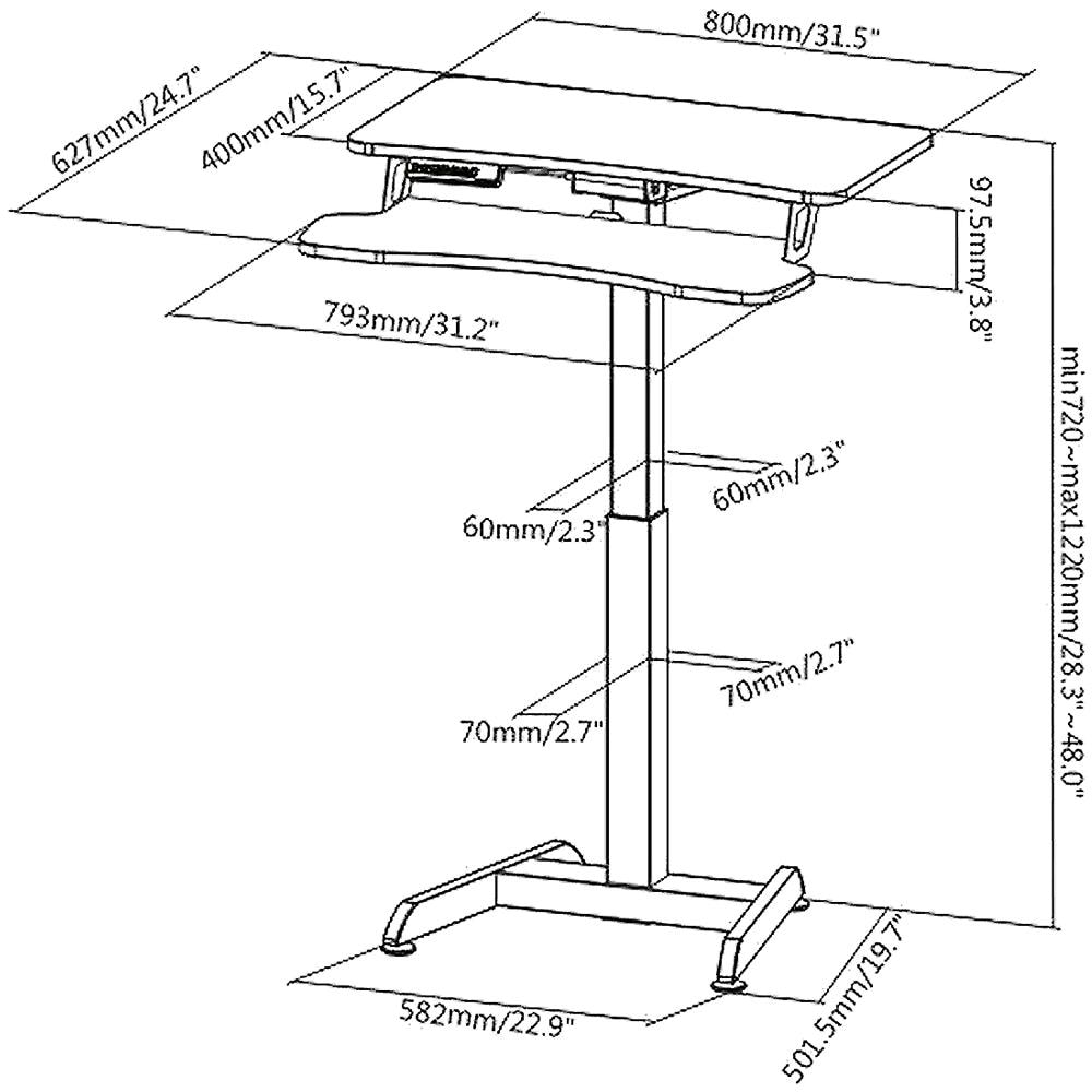Scrivania Elettrica, Tavolo, Postazione Di Lavoro, Regolazione In Altezza, Maclean Mc-835 Altezza Massima 122 Cm Max 37 Kg - Foto 2