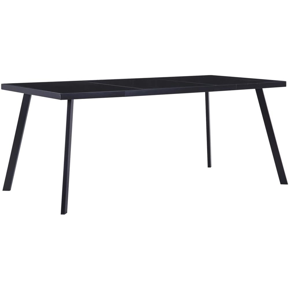 Tavolo Da Pranzo Nero 160x80x75 Cm In Vetro Temperato - Foto 1