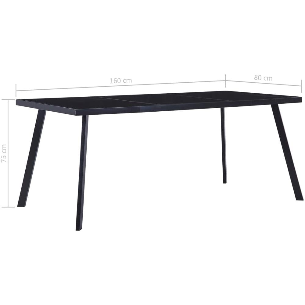 Tavolo Da Pranzo Nero 160x80x75 Cm In Vetro Temperato - Foto 5