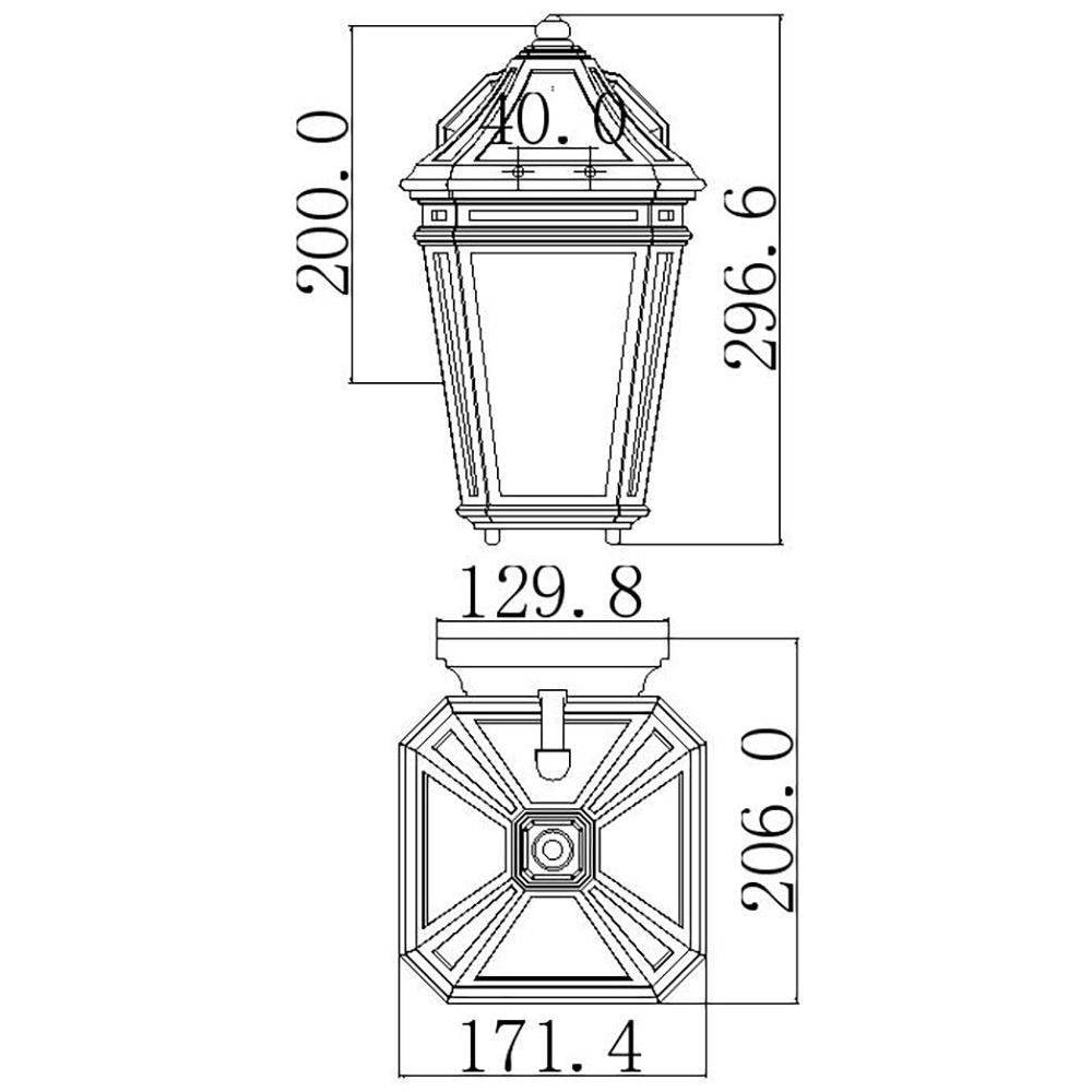 Lanterna Da Parete Per Esterno 1 Luce Light Castagno Ip44, E27 - Foto 2