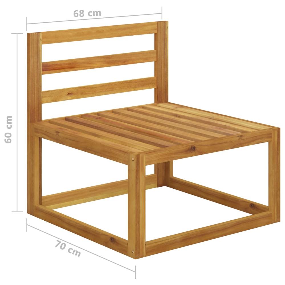 Divano Centrale Modulare Cuscini Bianco Crema Massello Acacia - Foto 5