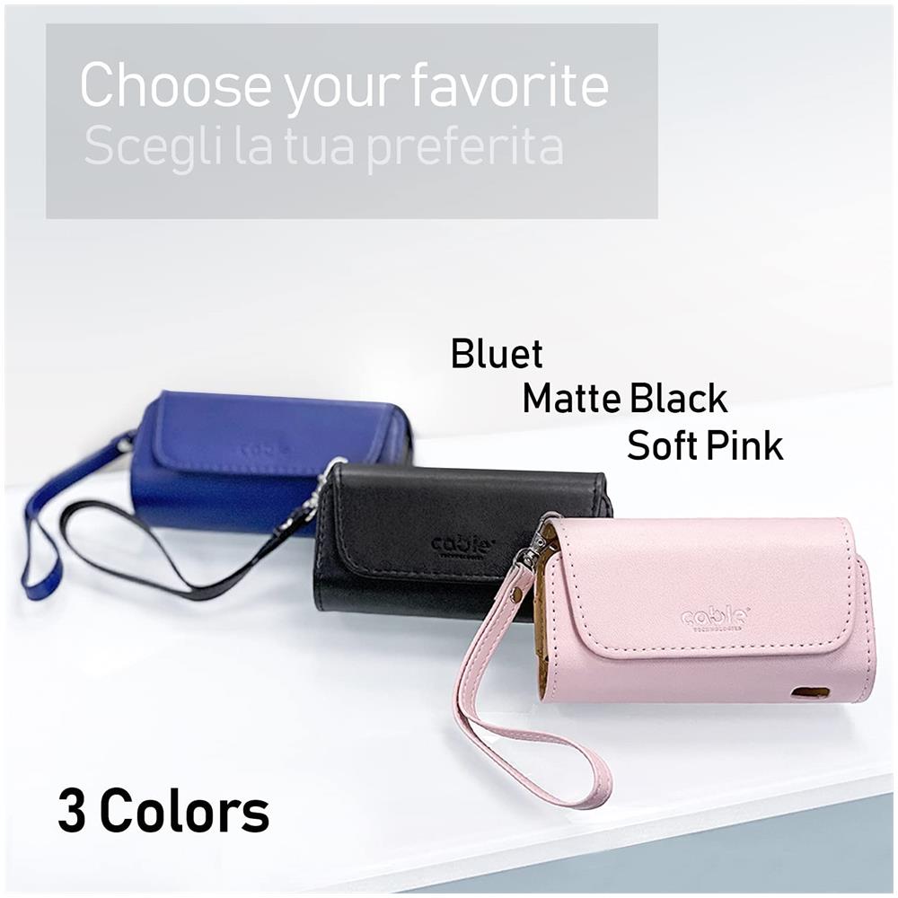 Custodia In Eco-pelle Di Alta Qualità Per Iqos 3 / 3 Duo, Astuccio In Tela E Pelle Pu, organizer Iqos, Cover / borsello Sigaretta Elettronica, accessori (blu) - Foto 8