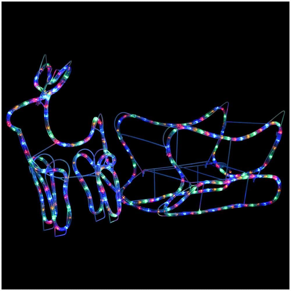 Renne e Slitta Decorazione Natalizia per Esterni 252 LED - Foto 1