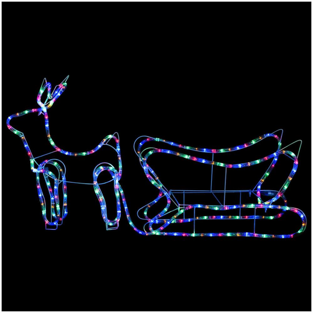 Renne e Slitta Decorazione Natalizia per Esterni 252 LED - Foto 2