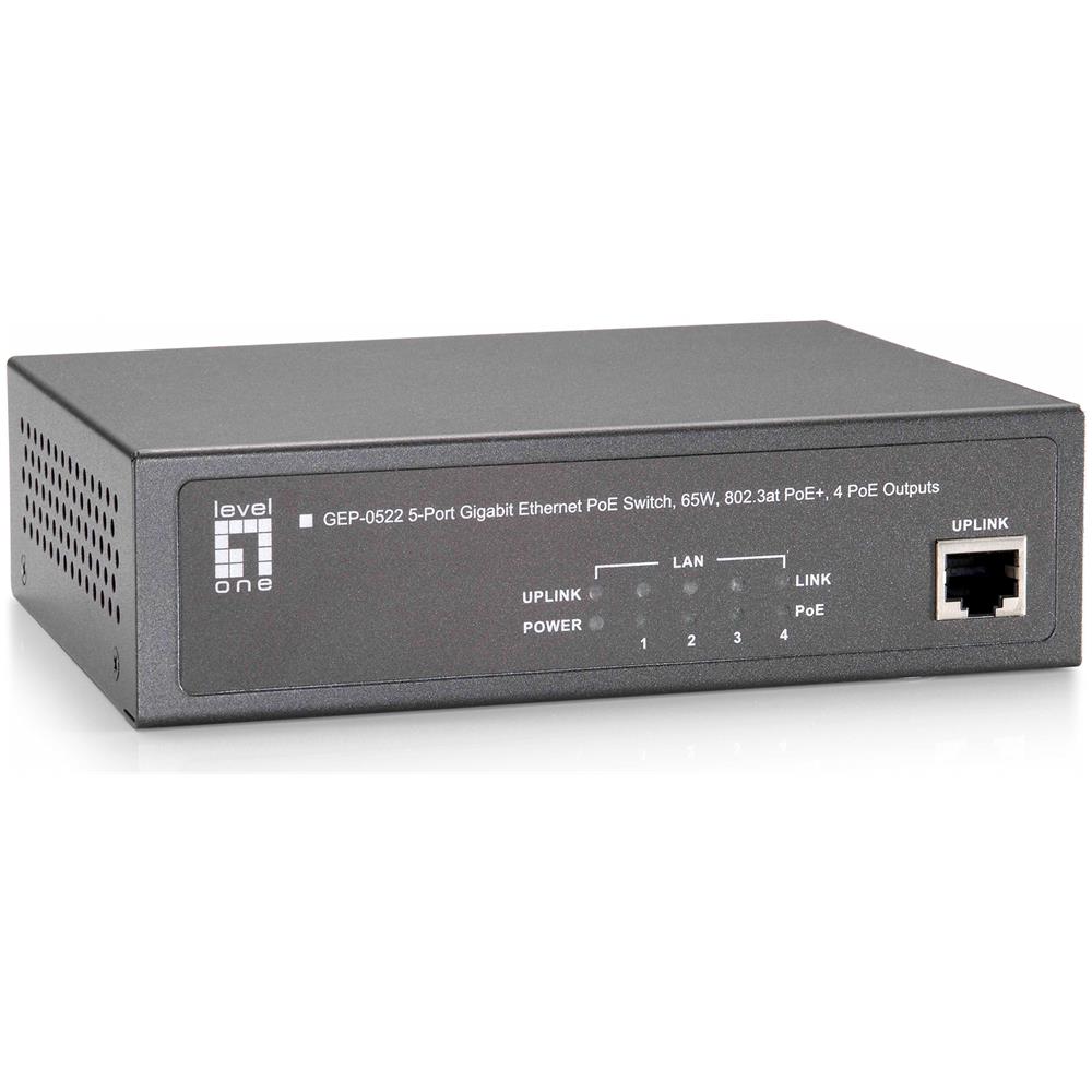 GEP-0522 Gigabit Ethernet (10/100/1000) Supporto Power over Ethernet (PoE) Grigio switch di rete - Foto 1