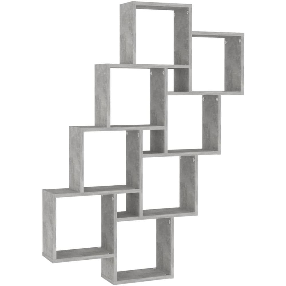Mensola Parete Cubo Grigio Cemento 90x15x119 Legno Multistrato - Foto 2