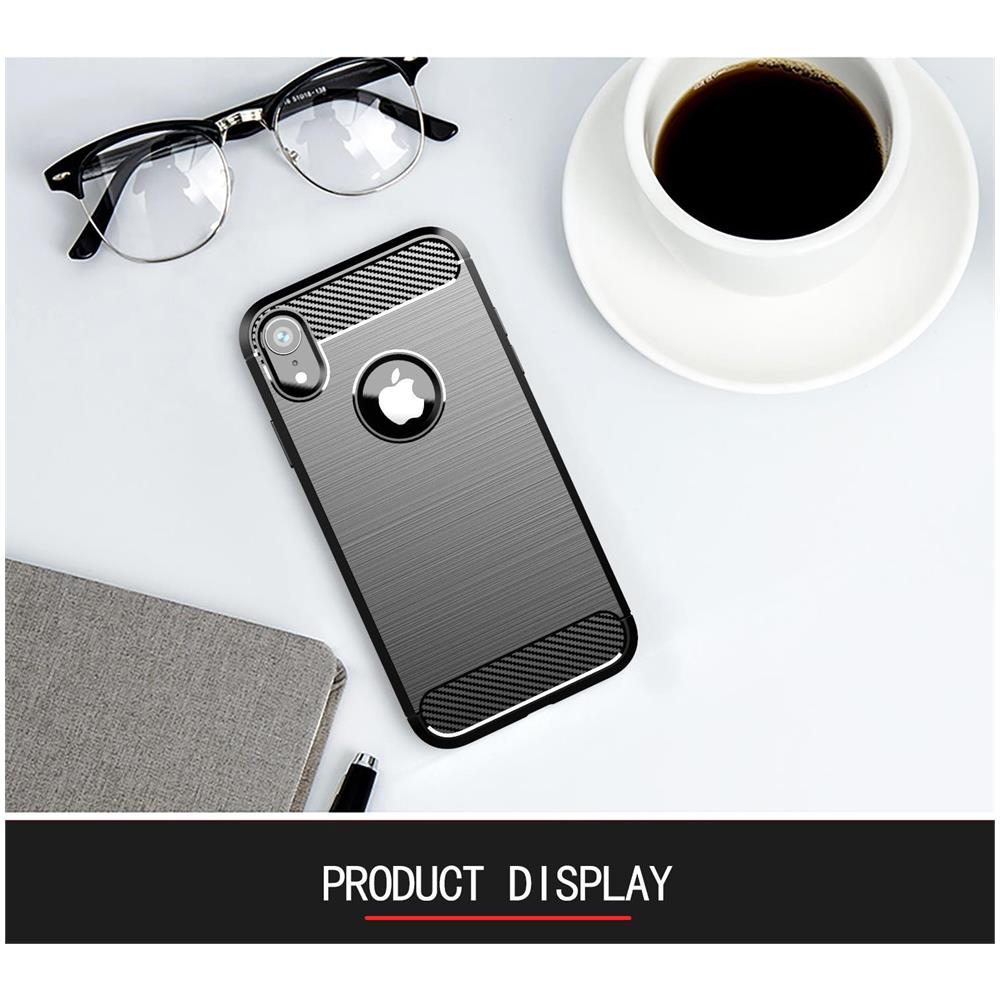 Cadorabo Custodia Compatibile Con Apple Iphone Xr In Brushed Nero - Coperchio Protettivo In Silicone Tpu Flessibile In Look Acciaio Inossidabile-fibra Di Carbonio - Foto 7