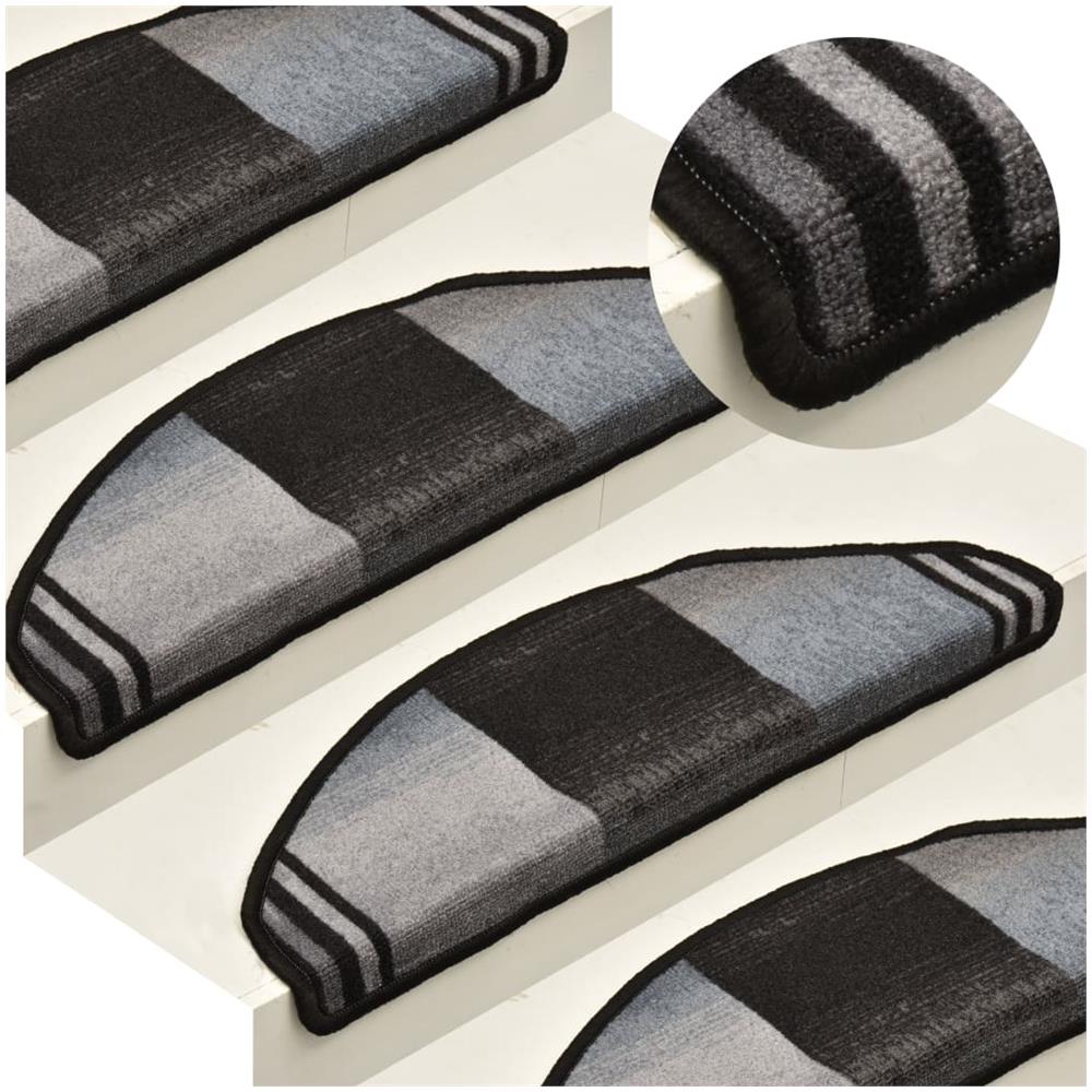 Tappetini per Scale Autoadesivi 5 pz 65x21x4 cm Nero e Grigio - Foto 1