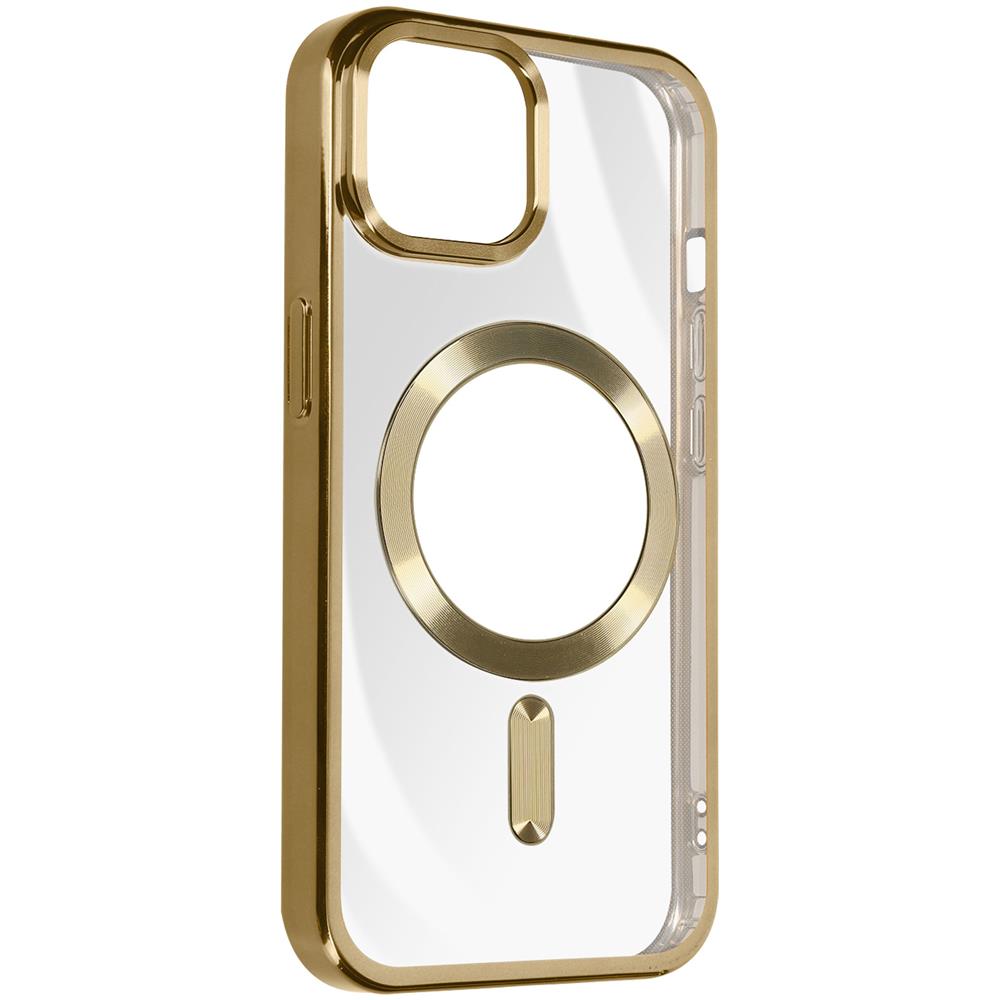 Cover Magsafe Per Iphone 15 Silicone Bordo Cromato Oro - Foto 5