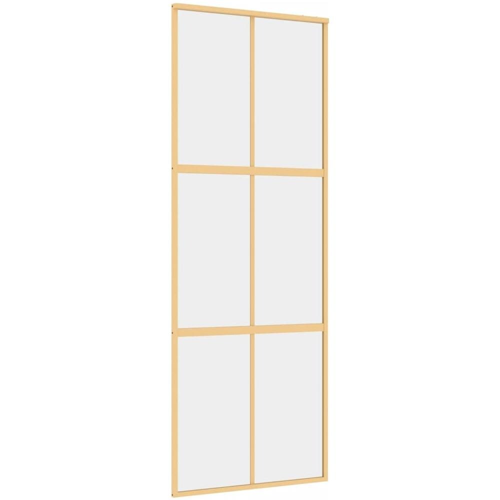Porta Scorrevole Dorata 76x205 Vetro Trasparente Esg Alluminio - Foto 2