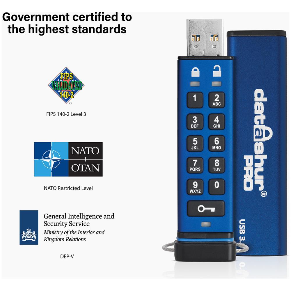 datAshur Pro unità flash USB 128 GB USB tipo A 3.2 Gen 1 (3.1 Gen 1) Blu - Foto 5