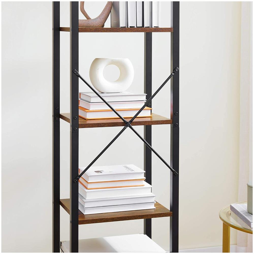 Libreria Rustic Brown con 5 ripiani, stile loft - LLS100B01 - Foto 5