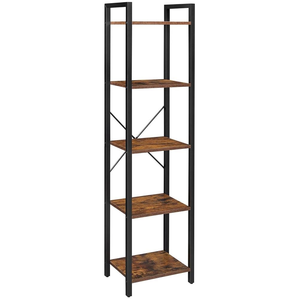 Libreria Rustic Brown con 5 ripiani, stile loft - LLS100B01 - Foto 1