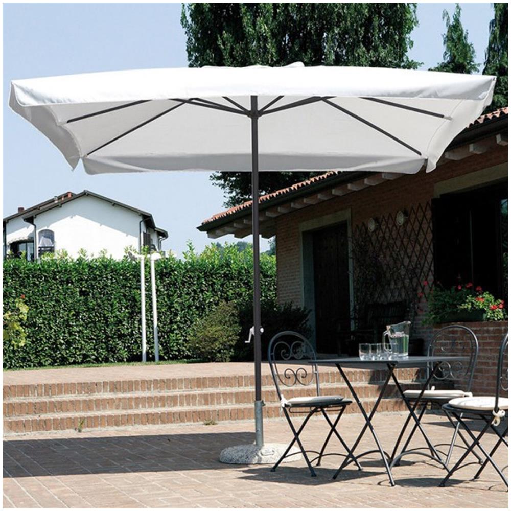 Ombrellone Da Giardino 2 X 3 Metri In Acciaio Bianco - Foto 4