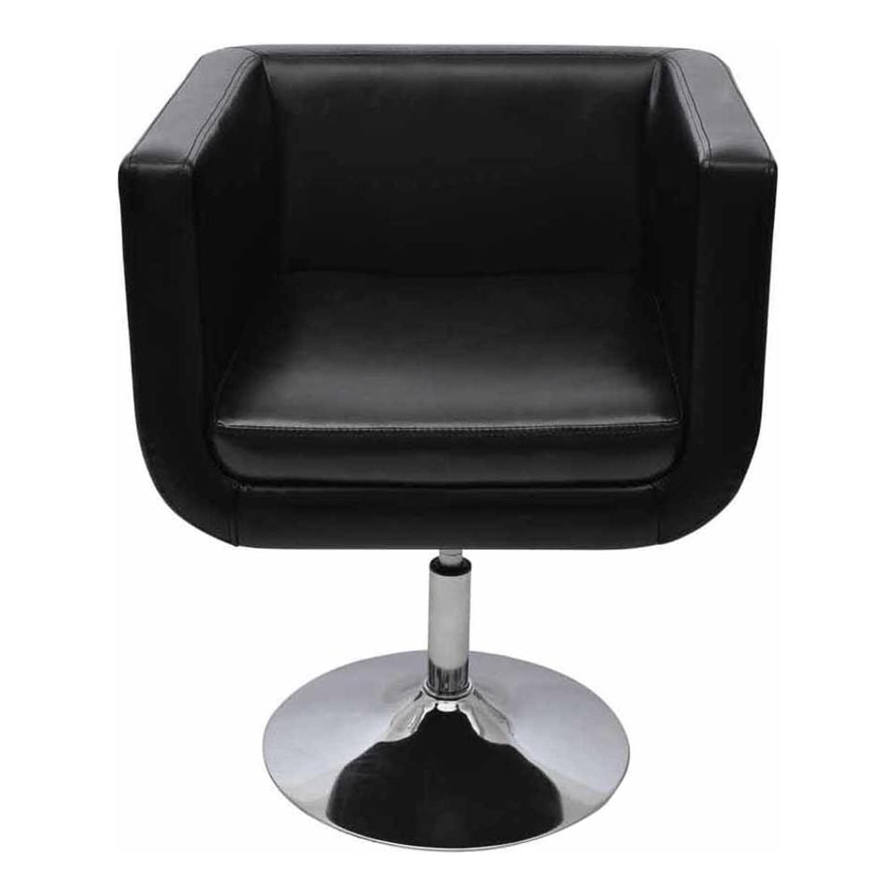 Poltrona Design Bar Girevole In Pelle E Acciaio Nera - Foto 2