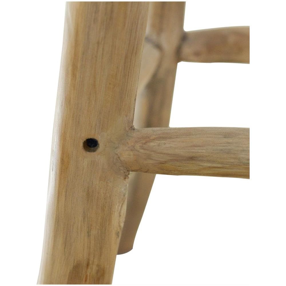 Sgabello Da Bar In Vera Pelle E Teak Quadrato - Foto 7