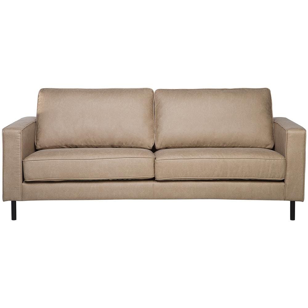 Divano In Tessuto Beige Imitazione Pelle Savalen - Foto 1